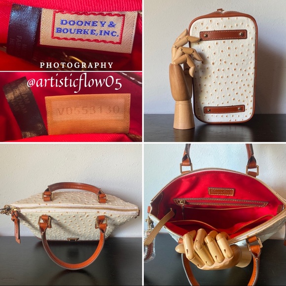 NEW! Dooney & Bourke Ostrich Bone Toni Satchel - Picture 5 of 11